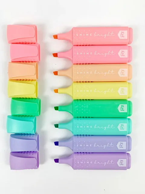 Caja De 8 Resaltadores Kiut Pastel Doble Trazo