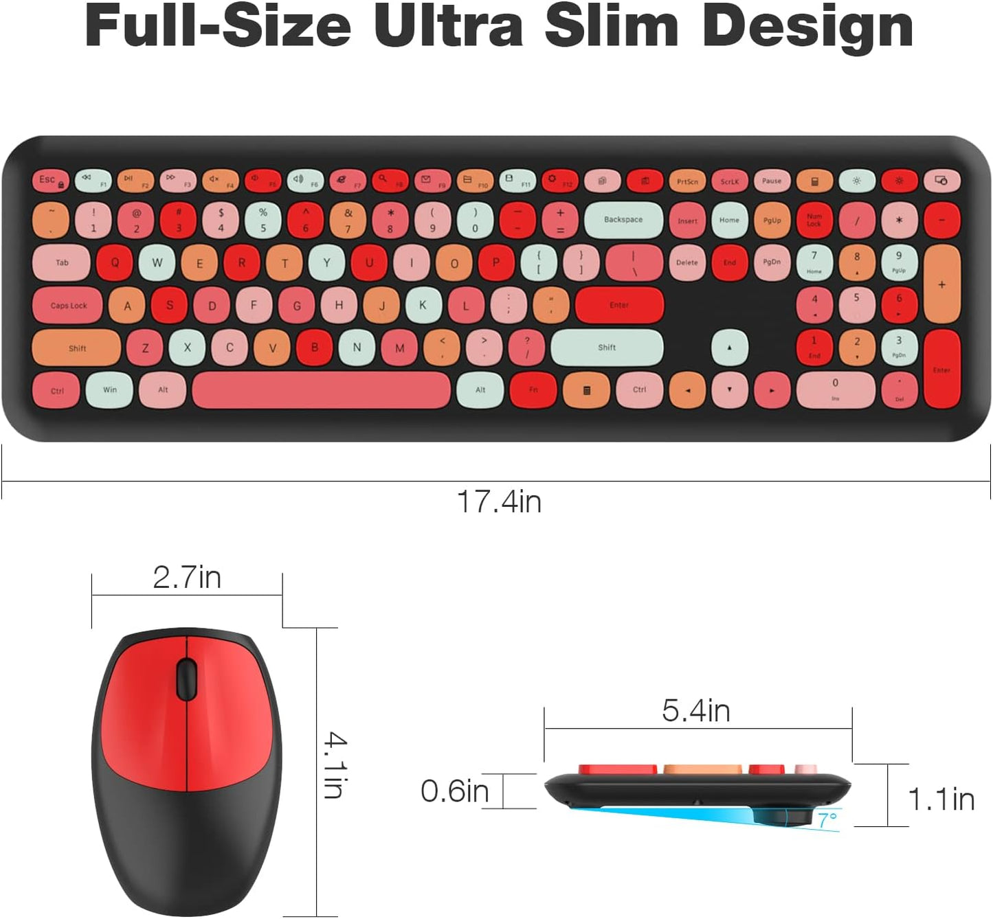 Combo de teclado y mouse inalámbricos MOFII