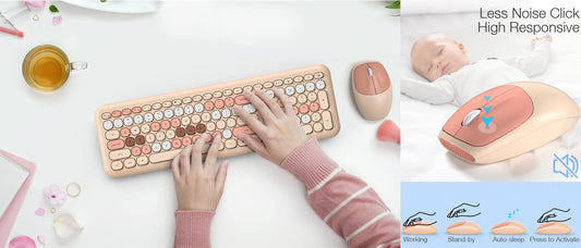 Set Teclado Y Mouse Inalámbrico Mofii Modelo 666 Colores Amarillo Y Naranja