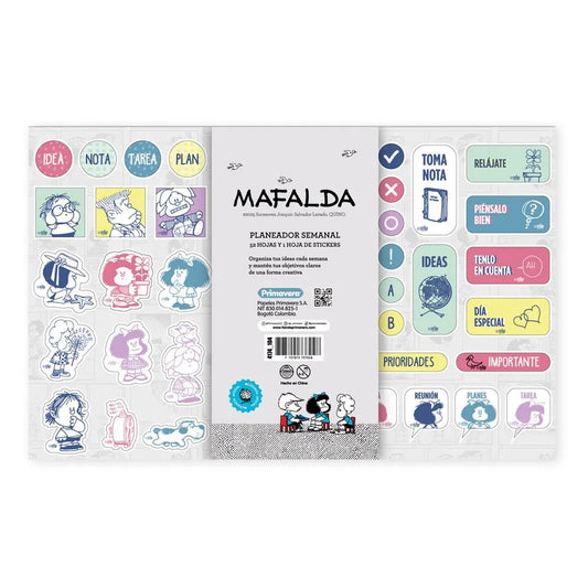 Planeador Semanal Mafalda 52 Hojas + Stickers