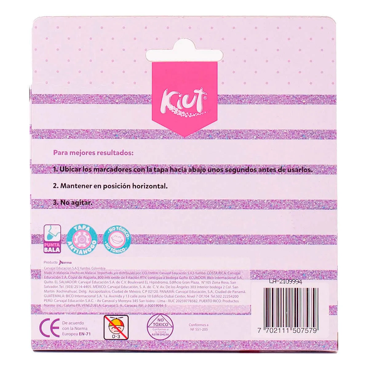 Caja De 10 Marcadores Glitter Shine Baby Kiut