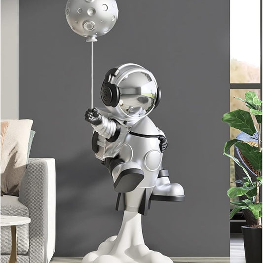 Escultura Decorativa Astronauta Plateado