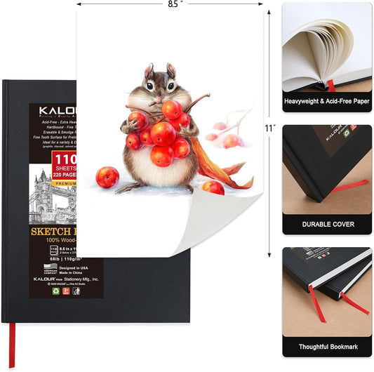 Block De Bocetos Kalour 8.5*11 220 Páginas