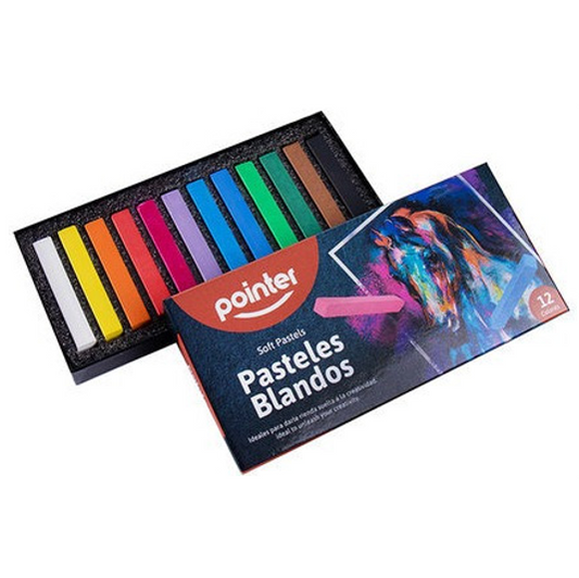 Caja De 12 Colores De Tizas Soft Pastel Pointer
