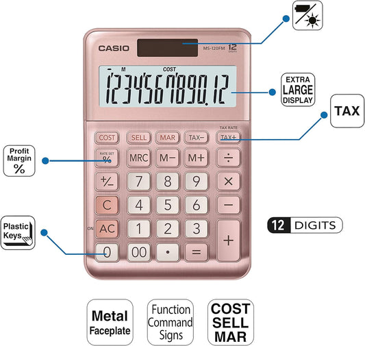 Casio Calculadora de Escritorio 12 Dígitos