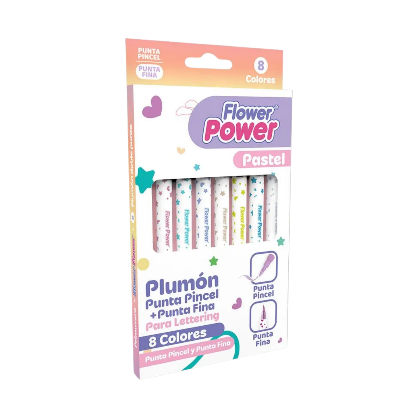 Plumones Doble Punta Pastel Flower Power