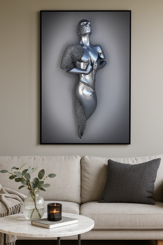 Cuadro Decorativo - Hombre Manos En El Pecho