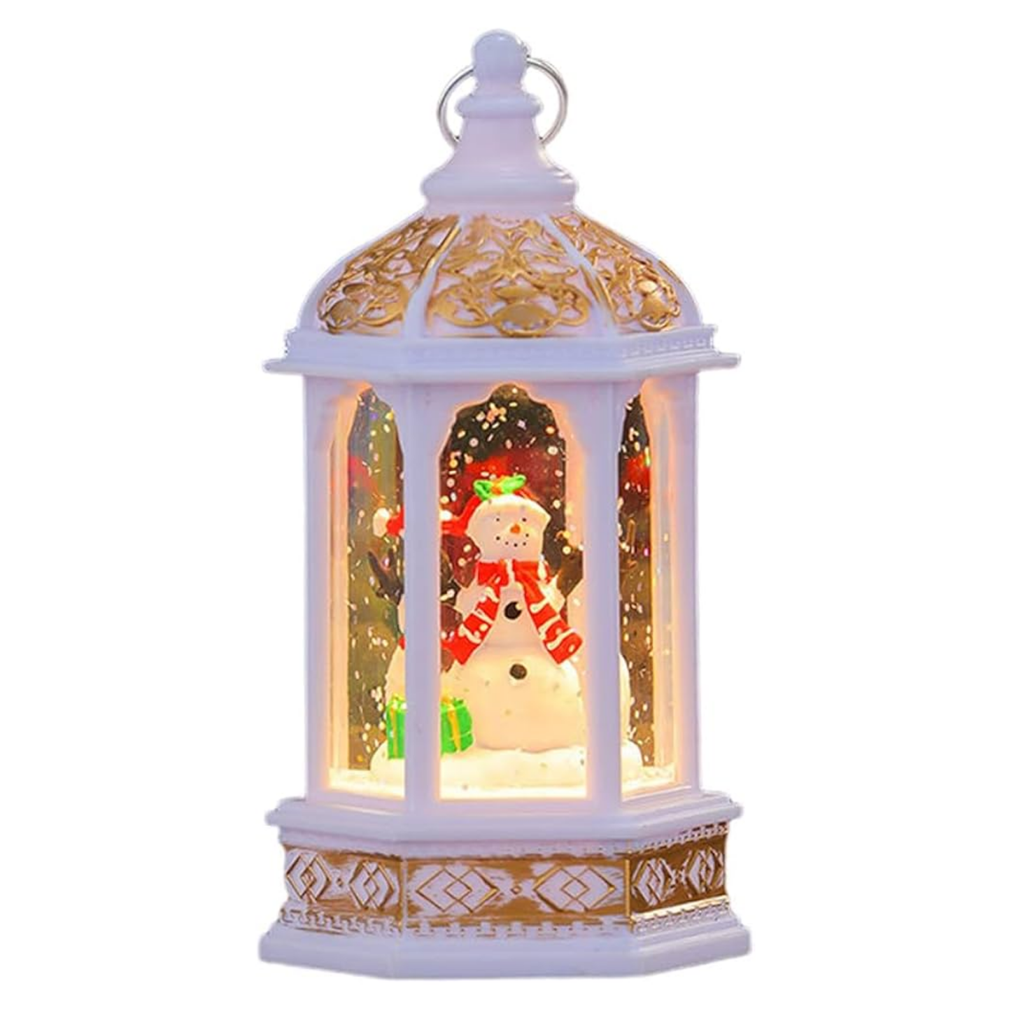 Lámpara Farol Muñeco de Nieve