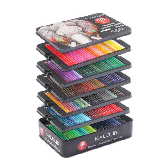 Estuche Metálico Colores Kalour 180 Piezas