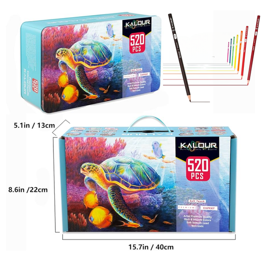 Estuche Metálico Colores Kalour 520 Piezas