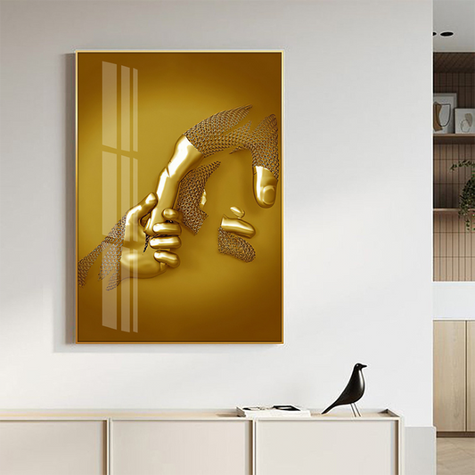 Cuadro Decorativo - Manos Doradas