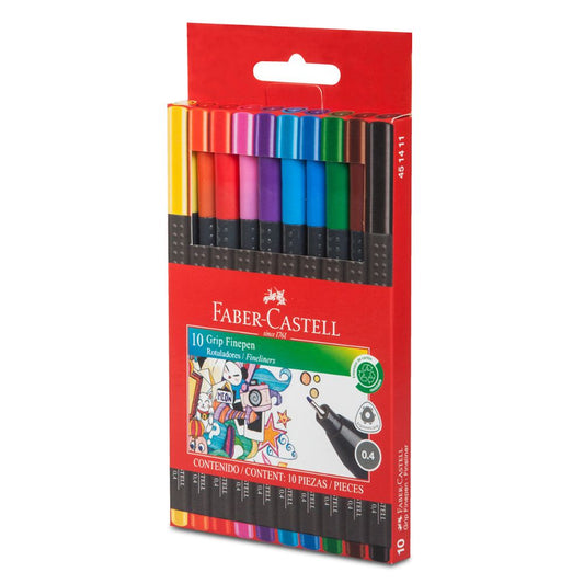 Caja De 10 Marcadores Faber Castell Micropunta