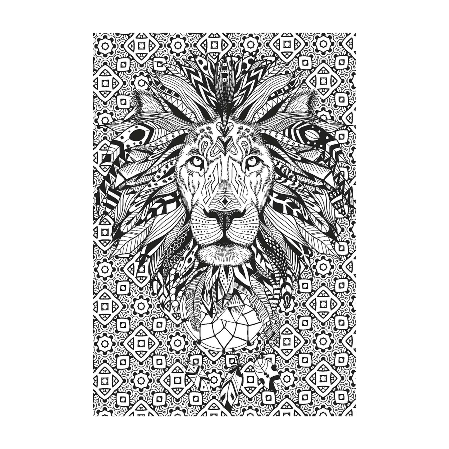 Set de rompecabezas con colores para armar y pintar León 300 piezas