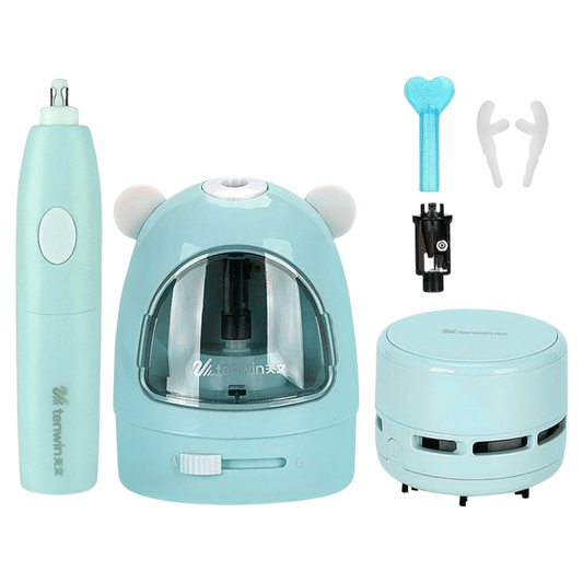 Set De Sacapunta, Aspiradora Y Borrador Eléctrico Tenwin