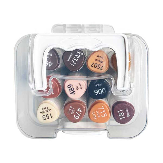 Set De 12 Marcadores Doble Punta Tonos Piel Colores Mezclables Pointer Artpro