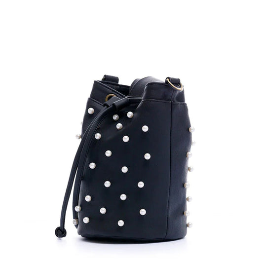 Bolsos Y Accesorios Vintro Manos Libres Hong Kong Negro Con Perlas