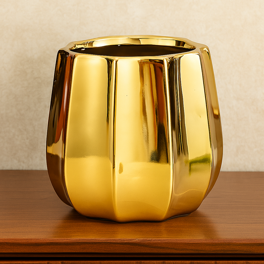 Florero Decorativo Moderno Dorado