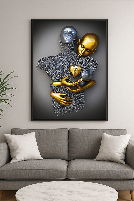 Cuadro Decorativo - Silueta Pareja Abrazada