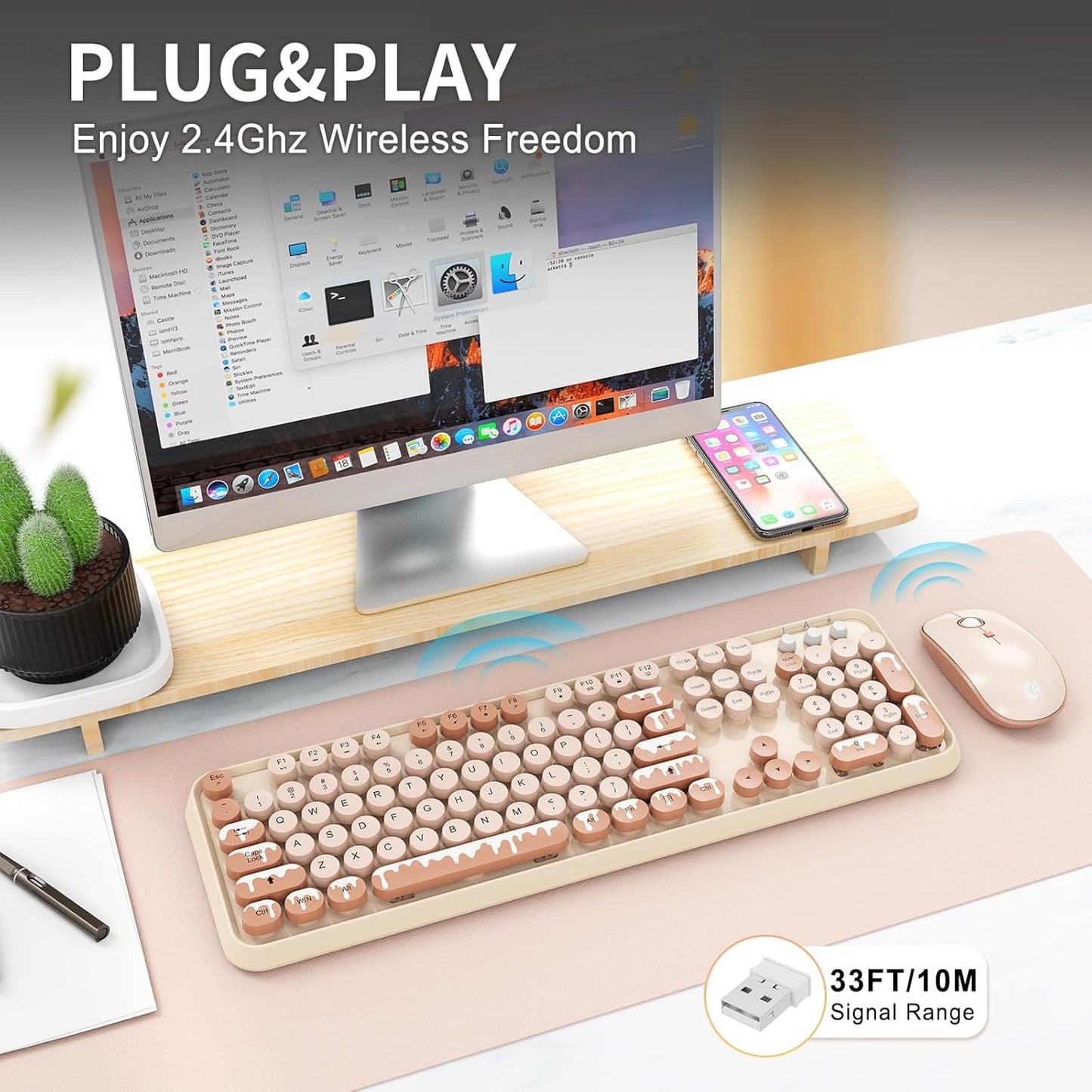 Set Teclado Y Mouse Inalámbrico Mofii Modelo Artist Palette Ice Cream
