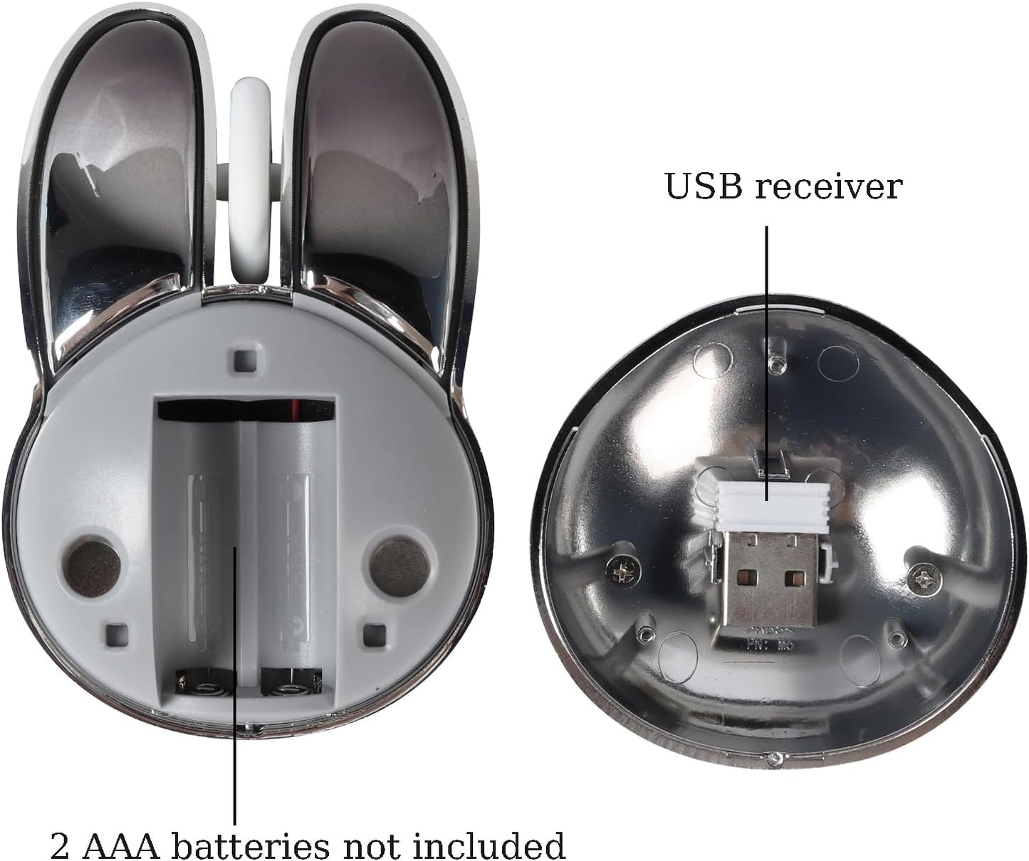 Mouse Inalámbrico Mofii Modelo Conejo Color Plateado