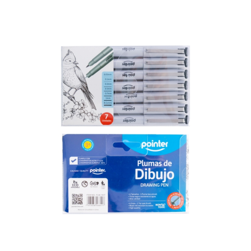 Estuche De 7 Bolígrafos De Dibujo Rapidografos Pointer