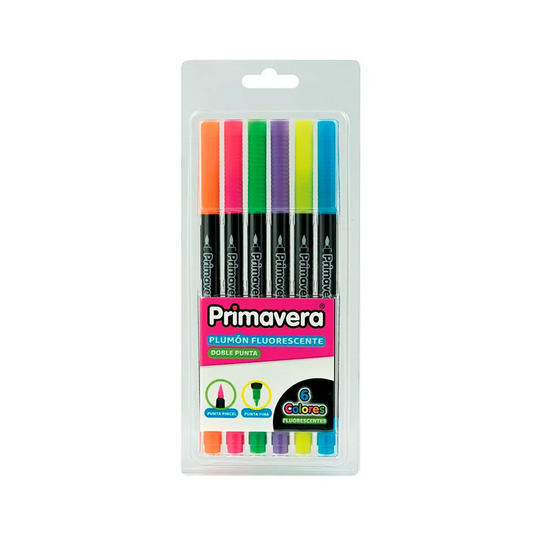 Set De 6 Plumones Doble Punta Para Lettering Stay Positive Fluorescentes