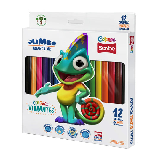 Caja De 12 Colores Jumbo Scribe