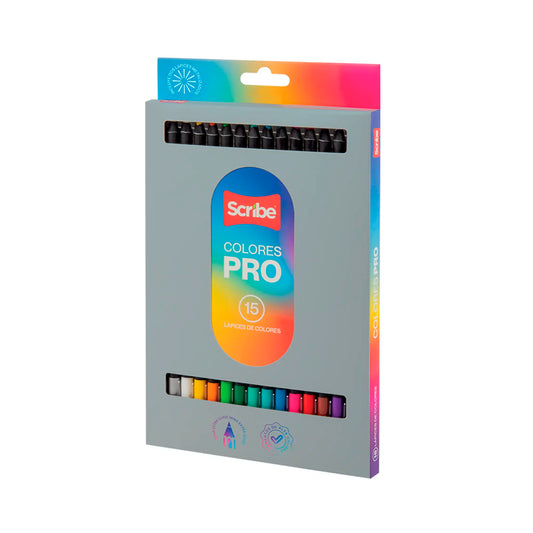 Caja De 15 Colores Pro Scribe