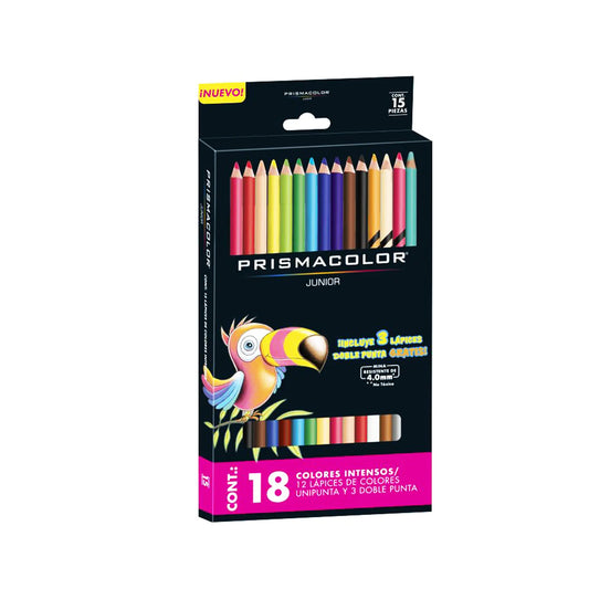 Caja De 15 Piezas Colores Prisma Color Junior (18 Colores)