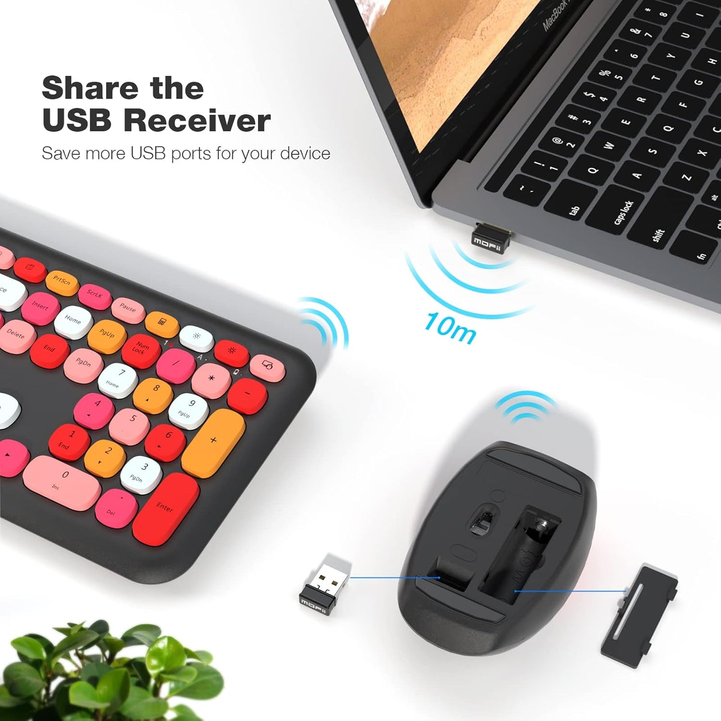 Combo de teclado y mouse inalámbricos MOFII