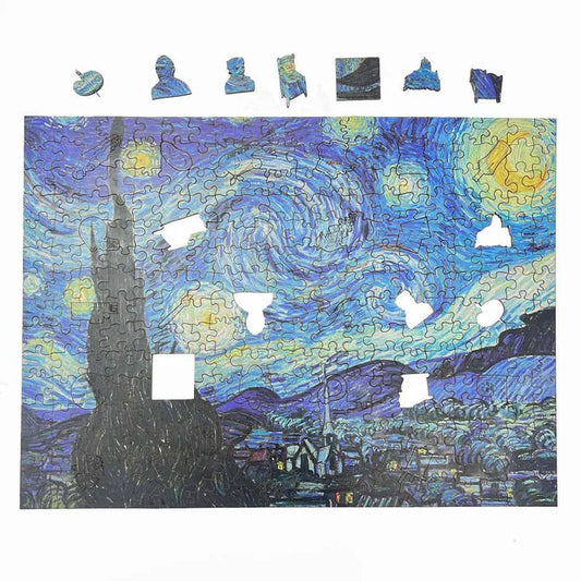 Rompecabezas en Madera Multiformas Starry Night (Noche Estrellada) 300 Piezas
