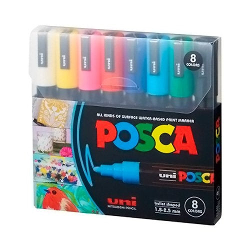 Caja De 8 Marcadores Acrílicos Posca