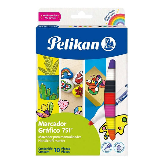 Marcador Gráfico 751 Caja 10 Piezas Pelikan