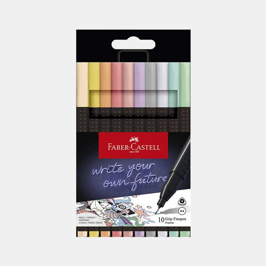 Set De 10 Marcadores Delineadores Micropunta Faber Castell Color Pastel