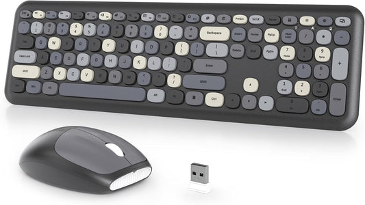 Set Teclado Y Mouse Inalámbrico Mofii Modelo 666 Colores Gris Y Negro