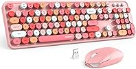 Set Teclado - Mouse Inalámbrico Y Teclado Numérico Colores Rosados