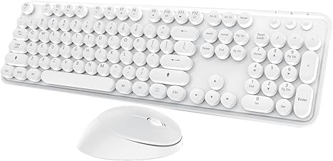 Teclado Inalambrico Con Mouse Modelo Sweet Color Blanco