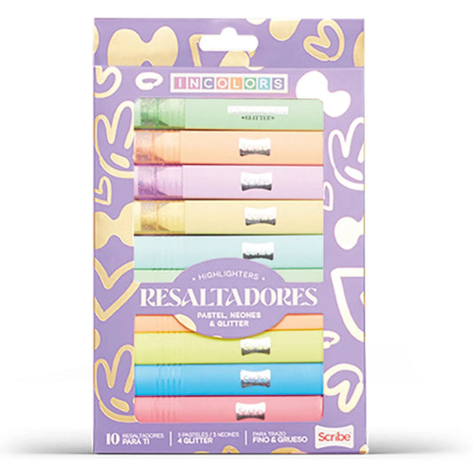 Set De 10 Resaltadores Incolors Surtidos