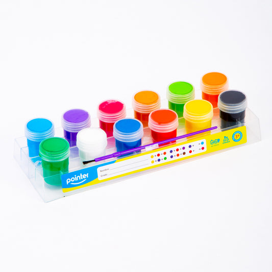 Set De 12 Colores De Témpera Con Pincel Pointer