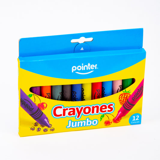 Caja De 12 Crayones De Cera jumbo Pointer