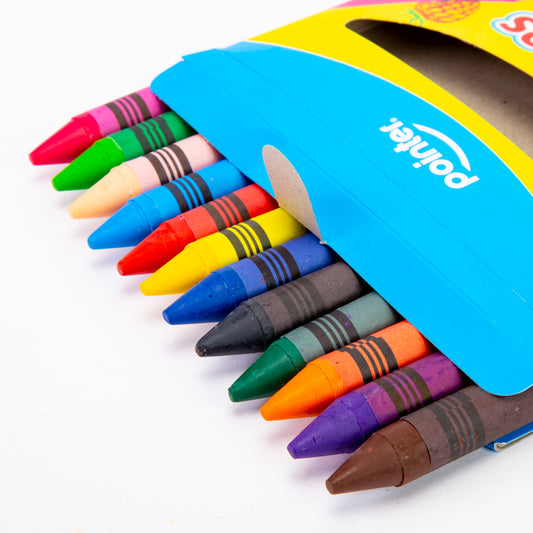 Caja De 12 Crayones De Cera jumbo Pointer