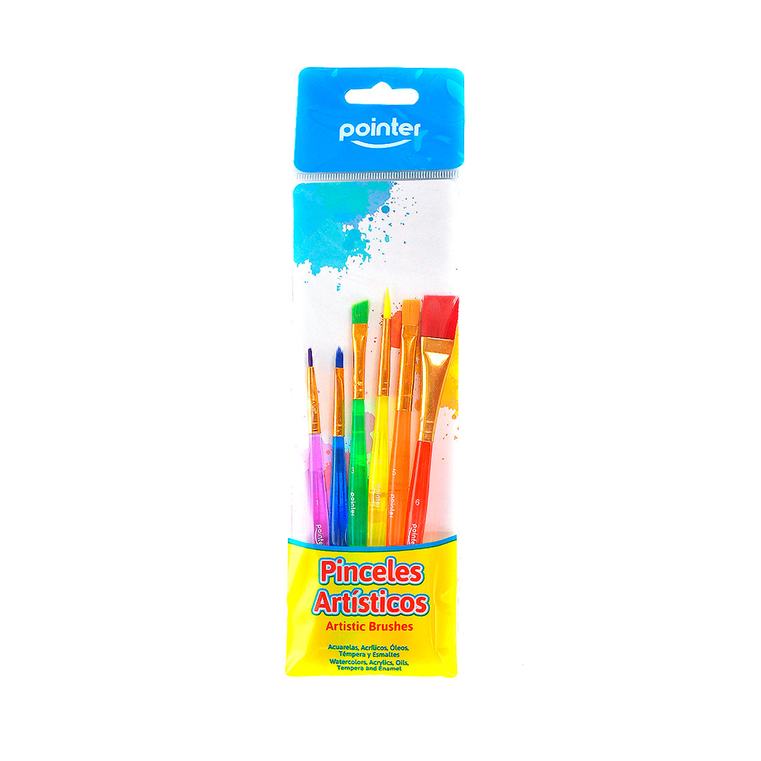 Set De Pinceles Artísticos De Colores Variados Por 6 Unidades Pointer