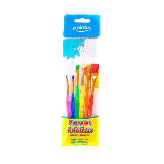 Set De Pinceles Artísticos De Colores Variados Por 6 Unidades Pointer