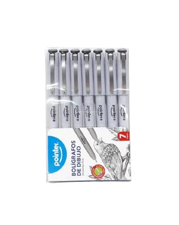 Estuche De 7 Bolígrafos De Dibujo Rapidografos Pointer