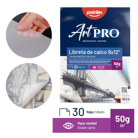 Libreta De Calco 9x12 Por 30 Hojas Mayor Calidad 50 Gramos Pointer