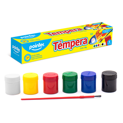 Caja De 06 Colores De Témpera Con Pincel Y Paleta Pointer