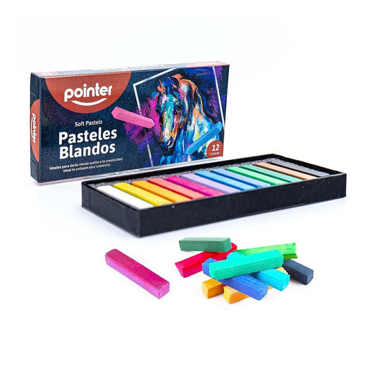 Caja De 12 Colores De Tizas Soft Pastel Pointer