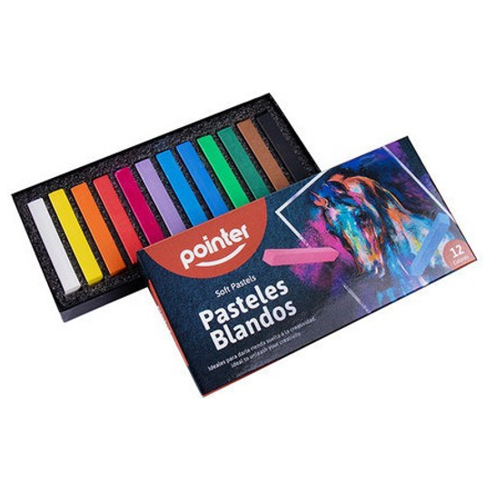 Caja De 12 Colores De Tizas Soft Pastel Pointer