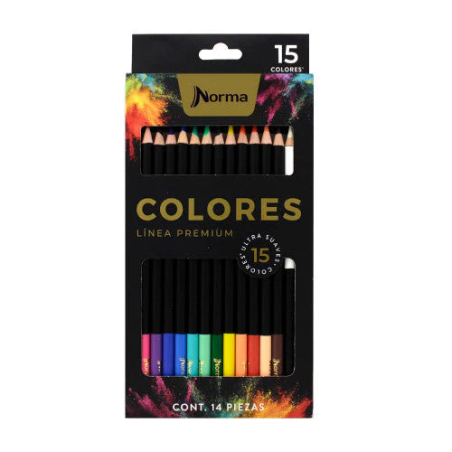 Caja De 15 Colores Ultra Suaves Norma Linea Premium