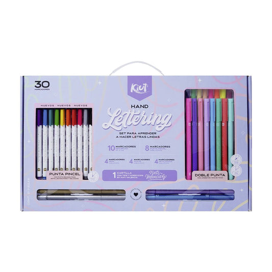 Kit De Lettering 31 Piezas Cartilla Y Marcadores Kiut